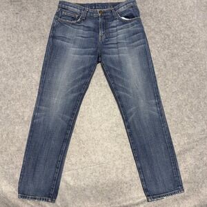 Current/Elliott Straight Leg Jeans Women Size 30 Whiskered Medium Wash